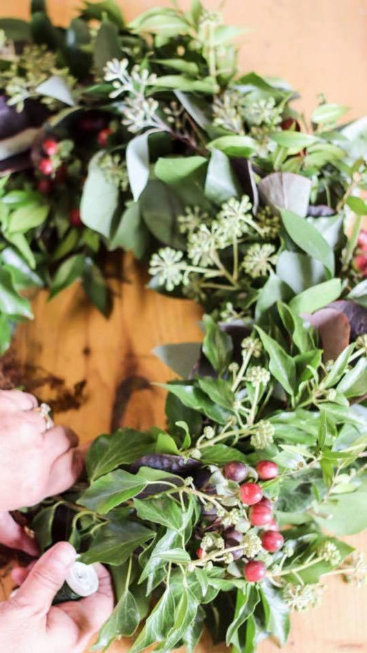Christmas Wreath Making Workshop 10th December Oaktrack Smallholding